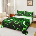 thumbnail image 1 of Erosebridal Green Gamepad Sheet Set Twin,Honeycomb Hexagon Bedding Sets Twin Size,Teens Bedroom Decor,Breathable,3pcs, 1 of 6