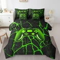 thumbnail image 1 of Erosebridal Green Gamepads Bedding Sets Twin Size,Geometric Lines Comforter Sets with Sheets,Video Game Bed in a Bag Twin size,Super Cozy Gamer Room Decoration,Reversible,7-Piece, 1 of 6