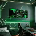 thumbnail image 1 of Erosebridal Green Gamer Gaming Paintings Wall Decor Bedroom , Video Game Checkered Wall Decor for Living Room Set, 1 of 5