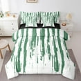 thumbnail image 1 of Erosebridal Green Ink Bedding, Modern Watercolor Bed in a Bag, Chic Artwork Reversible Bed Set, Microfiber Room Decoration, 7-Piece, 1 of 6
