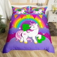 thumbnail image 1 of Erosebridal Green Monogrammed P Duvet Cover Full, Kawaii Unicorn Bedding Sets Full Size, Cute Animal Reversible Comforter Cover Full, Microfiber Room Decor, 3 Pieces（No Comforter）, 1 of 6