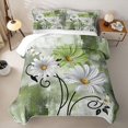 thumbnail image 1 of Erosebridal Green Painterly Daisy Quilt King for Women Girls, Abstract Butterfly Print King Coverlet Set, 3pcs, 1 of 7