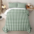 thumbnail image 1 of Erosebridal Green Plaid Art Twin Quilt Set,Modern Geometric Artwork Twin Coverlet Set For Girls,2pcs, 1 of 7