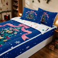 thumbnail image 1 of Manfei Green Zipper Full Size Comforter Sets with Fitted Sheet and 2 Pillowcases Xmas Tree Zipper Bedding Set, Green Gold, Xmas Reversible, 1 of 7