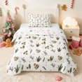 thumbnail image 1 of Manfei Greenery Twin Comforter Sets Holiday Bedding Set, Mint White 2-Pieces 1 Comforter and 1 Pillowcase, Xmas Reversible, 1 of 6