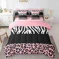 thumbnail image 1 of Erosebridal Grey Cheetah Print Bedding King Size, Rustic Animals Bed in a Bag King size, Zebra Room Decor, Reversible 7pcs, 1 of 5