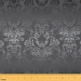 thumbnail image 1 of Erosebridal Grey Damask Fabric By The Yard,Exotic Butterfly Upholstery Fabric,Bohemian Butterflies Floral Print Decorative Fabric,Gothic Style Indoor Outdoor Fabric,Black Grey,1 Yard, 1 of 5
