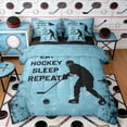 thumbnail image 1 of Erosebridal Grunge Hockey Silhouette Twin Bedding Sets, Sport Bedding Comforter Set for Men and Boys, Black Reversible 7-Piece, 1 of 6