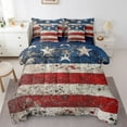 thumbnail image 1 of Erosebridal Grunge Us Flags Bedding King Size,American Stars Bed Set,Red Blue White Stripes Bedding Sets King Size For Men Women Super Cozy Room Decoration Reversible,7pcs, 1 of 6