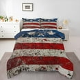 thumbnail image 1 of Erosebridal Grunge Us Flags Bedding Sets Toddler with Comforter,American Stars Duvet Insert,Red Blue White Stripes Comforter Sets Toddler Size For Men Women Super Cozy Room Decoration Reversible，2pcs, 1 of 8
