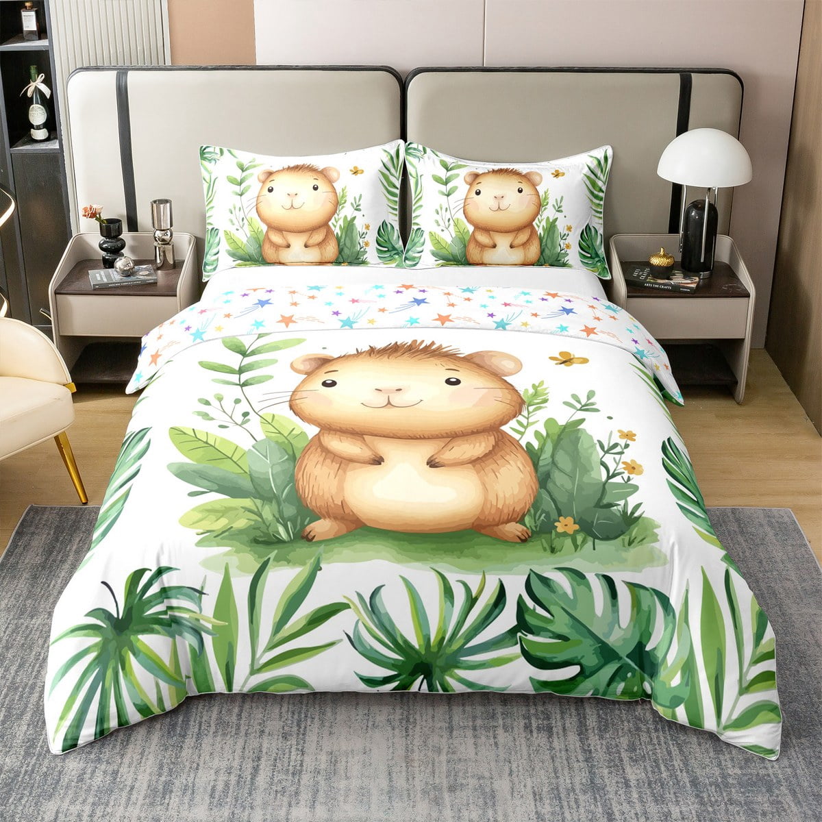 Picture of Erosebridal Guinea Pig 100% Cotton Comforter Cover Queen, Kawaii ...