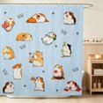 thumbnail image 1 of Erosebridal Guinea Pig Shower Curtain 72Wx72L for Boys Girls, Blue Background Waterproof Bathroom Curtain, 1 of 5