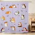 thumbnail image 1 of Erosebridal Guinea Pig Shower Curtain 72Wx78L for Boys Girls, Purple Background Waterproof Bath Curtain, 1 of 5