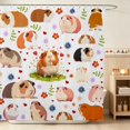 thumbnail image 1 of Erosebridal Guinea Pig Shower Curtain 72Wx84L for Girls, Floral Hearts Waterproof Bathroom Shower Curtain, 1 of 5