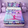 thumbnail image 1 of Erosebridal Gymnast Zipper Twin Comforter Sets with Fitted Sheet and 2 Pillowcases,Sport Theme Zipper Bedding Set For Girls,Colorful Stars Reversible,4-Piece, 1 of 7
