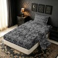 thumbnail image 1 of Erosebridal Halloween Bat Twin Sheets, Gothic Damask Aztec Bedding, Gray Black, Black Reversible, 3 Pieces, 1 Flat Sheet, 1 Fitted Sheet and 1 Pillowcase, 1 of 6