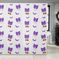 thumbnail image 1 of Erosebridal Halloween Bows Shower Curtain 72Wx78L,Kawaii Ghost Pumpkin Bath Curtain,Purple White, 1 of 6