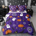 thumbnail image 1 of Erosebridal Halloween Ghost Queen Bedding 7pcs,Spooky Animal Bedding Comforter Set Queen,Purple,Reversible, 1 of 6