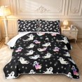 Starry Galaxy Roses Erosebridal Halloween Holographic Ghost Quilt King,Galaxy Stars King ...