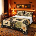 thumbnail image 1 of Erosebridal Halloween Patchwork Bed Sheets, Cauldron Cat Full Size Sheets, Black Olive, Black Reversible, 4-Piece, 1 Flat Sheet, 1 Fitted Sheet and 2 Pillowcases, 1 of 6