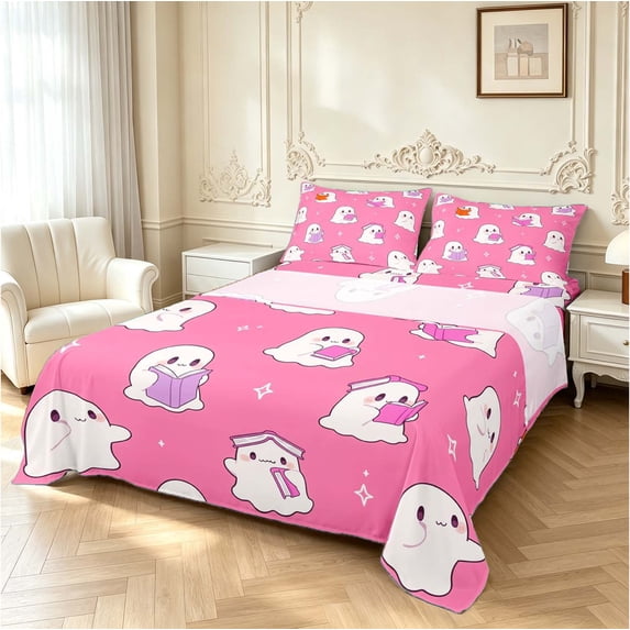 Erosebridal Halloween Reading Book Bed Sheets,Cozy Ghost Full Size ...