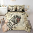 thumbnail image 1 of Erosebridal Halloween Sugar Skull Bed in a Bag Full Size,Trippy Heart Butterfly Bed Set,Brown Vintage Book Bedding Full Size,Super Cozy Bedroom Decor Reversible,7 Pieces, 1 of 7