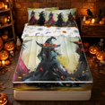 thumbnail image 1 of Erosebridal Halloween Witch Zipper Twin Comforter Sets with Fitted Sheet and 2 Pillowcases, Fall Floral Zipper Bedding Set for Boys Girls, Multicolor Pastel Tone, Halloween Reversible, 1 of 7