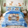 thumbnail image 1 of Erosebridal Hamster Quilt Full for Boys Girls, Blue Sky Full Bedspread Sets, 3-Piece 1 Coverlet and 2 Pillowcases, 1 of 7