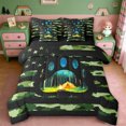 thumbnail image 1 of Erosebridal Happy Camping 7 Pieces Bedding Comforter Set,Rustic Camouflage Print Bear Paw Full Bedding Set For Boys Kids,Reversible black, 1 of 7