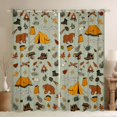 thumbnail image 1 of Erosebridal Happy Camping Adventure Black Out Curtains,Rustic Cabin Jungle Bear Curtains Pack of 2 (42x63 Each) For Kids, 1 of 7
