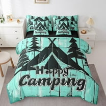 Erosebridal Happy Camping Bed in a Bag Twin size, Old Barn Door Bed Set, Rustic Farmhouse Decor, Reversible