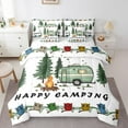 thumbnail image 1 of Erosebridal Happy Camping Bedding Sets Twin Size, RV Camper Comforter Sets with Sheets, Cartoon Camp Decor, Reversible 7-Piece, 1 of 5