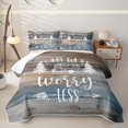 thumbnail image 1 of Erosebridal Happy Camping Camper Bed Spread Queen, Camp More Worry Less Print Queen Coverlet Set, 3 Pieces 1 Quilt and 2 Pillowcases, 1 of 7