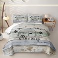 thumbnail image 1 of Erosebridal Happy Camping Camper Bed Spread Queen, Pet Dog Lovers Queen Coverlet Set, 3pcs 1 Quilt and 2 Pillowcases, 1 of 7