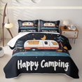 thumbnail image 1 of Erosebridal Happy Camping Print Twin Quilt Set for Boys Girls, Cartoon Camper Twin Coverlet Set, 2-Piece 1 Bedspread and 1 Pillowcase, 1 of 7