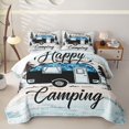thumbnail image 1 of Erosebridal Happy Camping Quilt Full, Camo Camper Full Bedspread Sets, 3pcs 1 Coverlet and 2 Pillowcases, 1 of 7