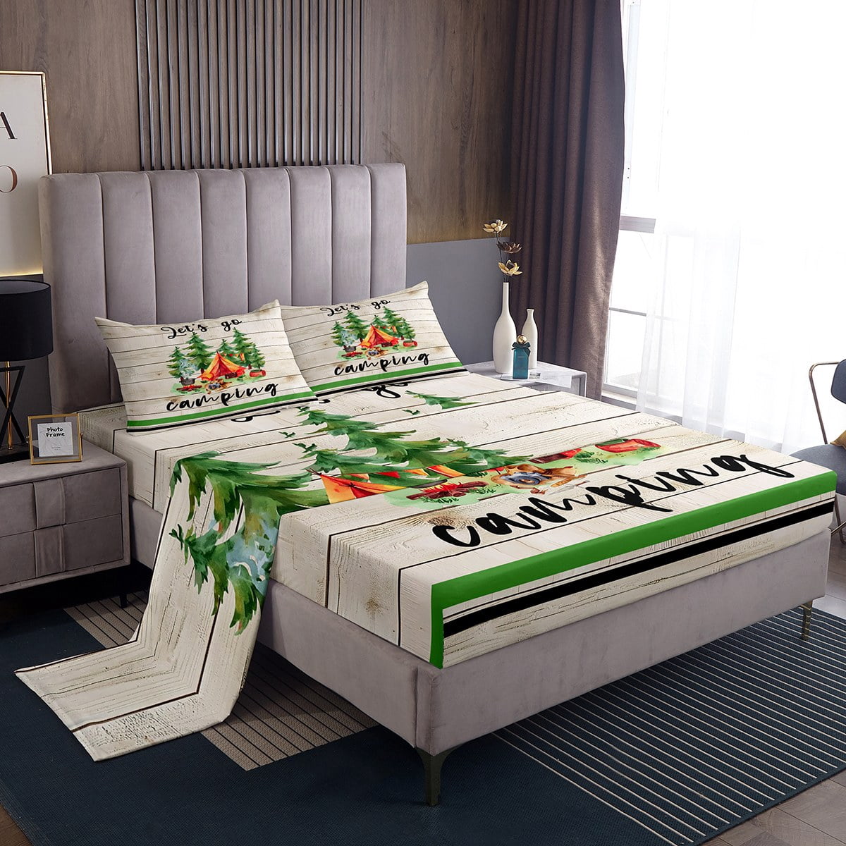 Set Di Biancheria Da Letto 3D Happy Camping - Piumino Con Federe, Regalo Per Bambini E Ragazzi - 3