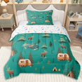 thumbnail image 1 of Erosebridal Happy Camping Twin Comforter Sets 3-Piece for Kids Teens,Boys Girls Cartoon RV Car Animal Deers Bedding Set,Breathable Home Decor, 1 of 6