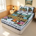 thumbnail image 1 of Erosebridal Happy Camping Zipper Full Size Comforter Sets with Fitted Sheet and 2 Pillowcases, Cheetah Print Camper Zipper Bedding Set, Black Reversible, 1 of 7