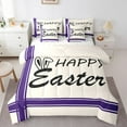 thumbnail image 1 of Erosebridal Happy Easter Bedding King Size, Cute Rabbit Bed in a Bag King size, Purple, 7 Pieces, 1 of 5