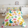 thumbnail image 1 of Erosebridal Happy Easter Bedding Sets Full with Comforter, Rabbit Print Duvet Insert, Easter Eggs Room Decor, Reversible, 1 of 7
