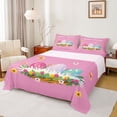 thumbnail image 1 of Erosebridal Happy Easter Eggs Kid Bed Sheets, Spring Flower King Sheets, Pink, 4pcs, 1 of 5