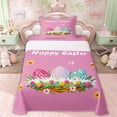 thumbnail image 1 of Erosebridal Happy Easter Eggs Kid Twin Sheet Sets, Spring Flower Bedding, Pink, 3pcs, 1 of 5