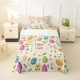 thumbnail image 1 of Erosebridal Happy Easter Twin Sheet Sets,Vintage Multicolor Easter Eggs Bedding For Kids Girls 3pcs, 1 of 6
