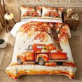 thumbnail image 1 of Erosebridal Happy Fall Twin Quilt Set 2 Pieces,Harvest Scene Twin Coverlet Set,White Red Orange,1 Bedspread and 1 Pillowcase, 1 of 7