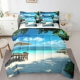 thumbnail image 1 of Erosebridal Hawaii Beach Bedding Sets King Size, Coastal Ocean Comforter Sets with Sheets, Summer Holiday Decor, 7-Piece, 1 of 5