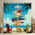 thumbnail image 1 of Erosebridal Hawaii Beach Curtains for Living Room, Summer Holiday 30%-50% Blackout Curtains Set of 2 (38x45), Ocean Marine Curtains and Drapes (38x45), Window Curtains Bedroom Decor, 1 of 6
