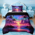 thumbnail image 1 of Erosebridal Hawaii Beach Twin Comforter Sets,Hawaii Holiday Tropical Botanical Coconut Tree Bedding Set For Girls,Reversible Black,2pcs, 1 of 7