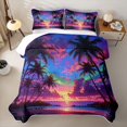 thumbnail image 1 of Erosebridal Hawaii Beach Twin Quilt Set,Hawaii Holiday Tropical Botanical Coconut Tree Twin Coverlet Set For Girls,2-Piece, 1 of 7