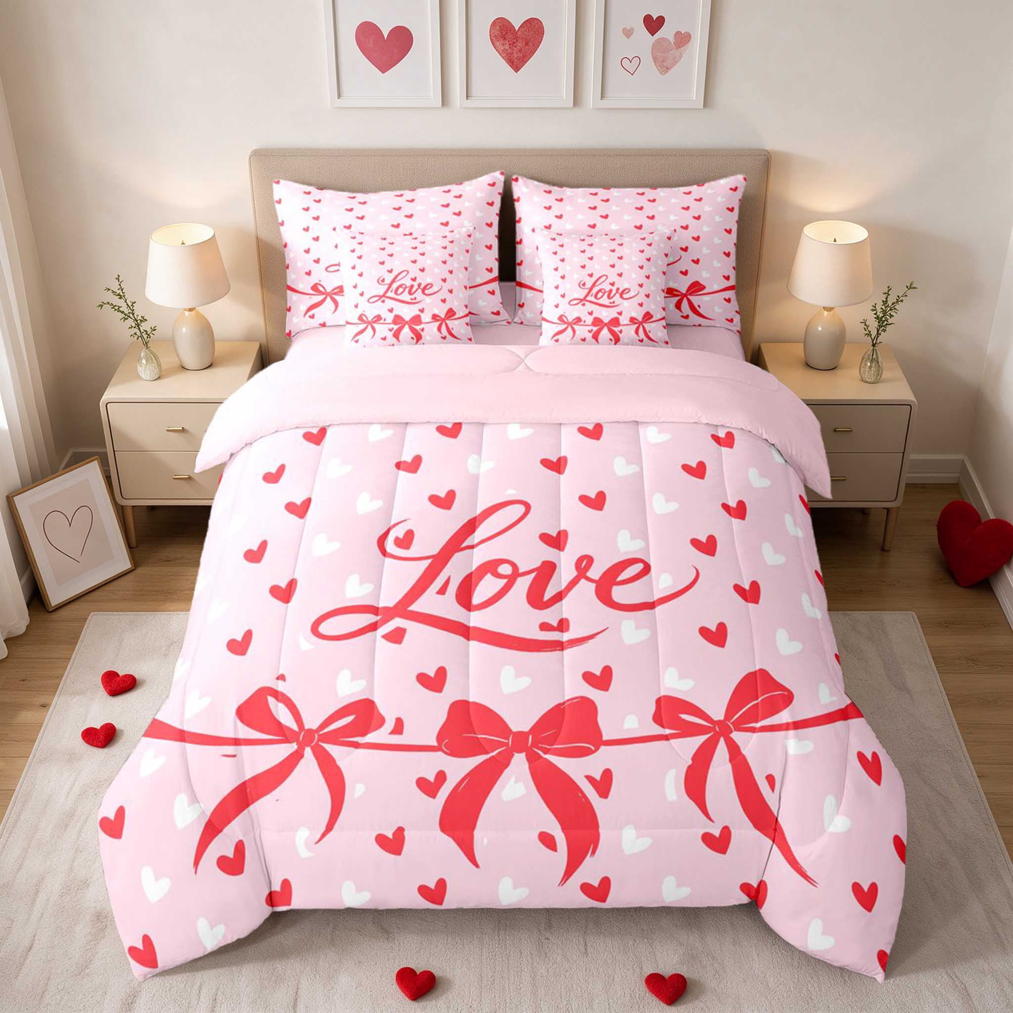 Erosebridal Heart Pattern Simple Love King Bedding for Girls ...